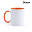 Cană albă  pentru sublimare сu interior și mâner portocaliu 11oz Mango 4001