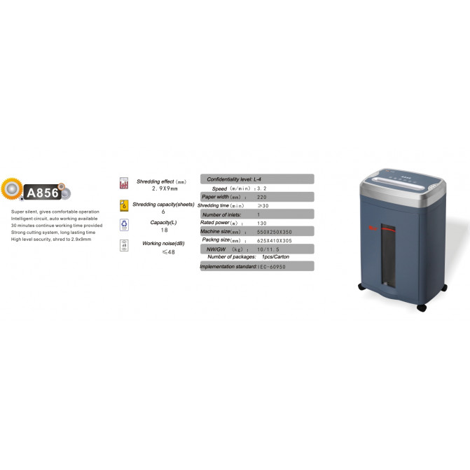 Distrugator de documente Qsmile A856