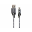 Cablu USB2.0/Type-C Premium cotton braided, Spacegrey/White 1m