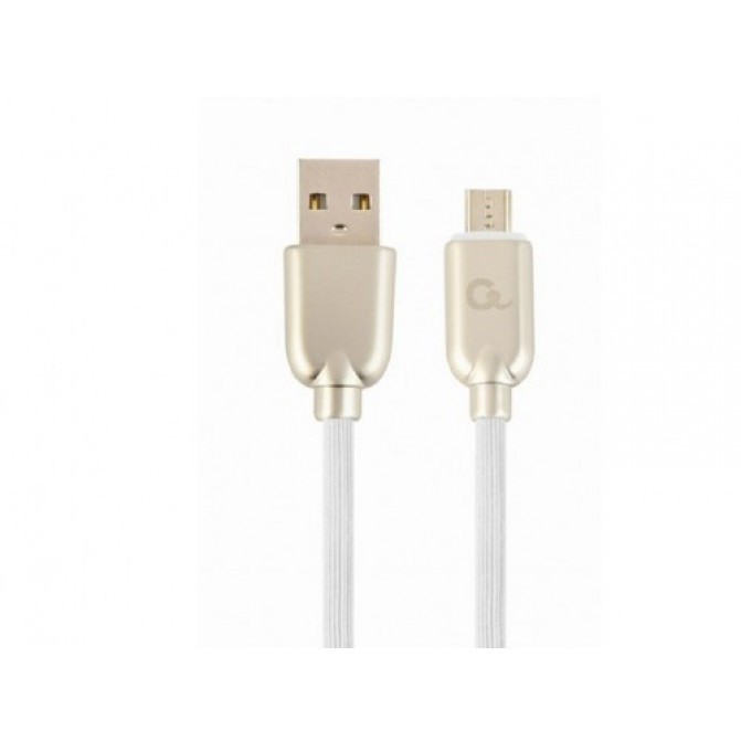 Cablu USB2.0/Micro-USB  Premium cotton braided, Blue/White 2 m
