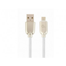 Cablu USB2.0/Micro-USB  Premium cotton braided, Spacegrey/White 2 m
