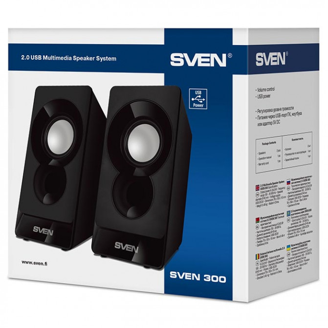 Boxe SVEN 300 Black, 5w, USB power, DC 5V