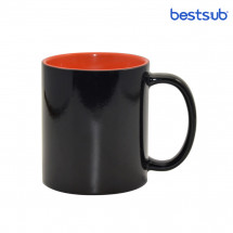 Cană Neagră Matte cameleon morcovie în interior pentru sublimare 11oz B2CIN-ON