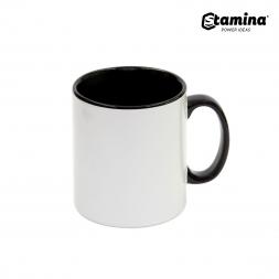 Cană pentru sublimare albă, cu interior și mâner neagră 11oz Mango 4001