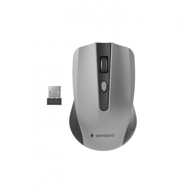 Mouse Gembird Wireless MUSW-4B-04-BG Optical 800-1600 dpi 4 buttons, Ambidextrous, 2xAAA, Black/Grey