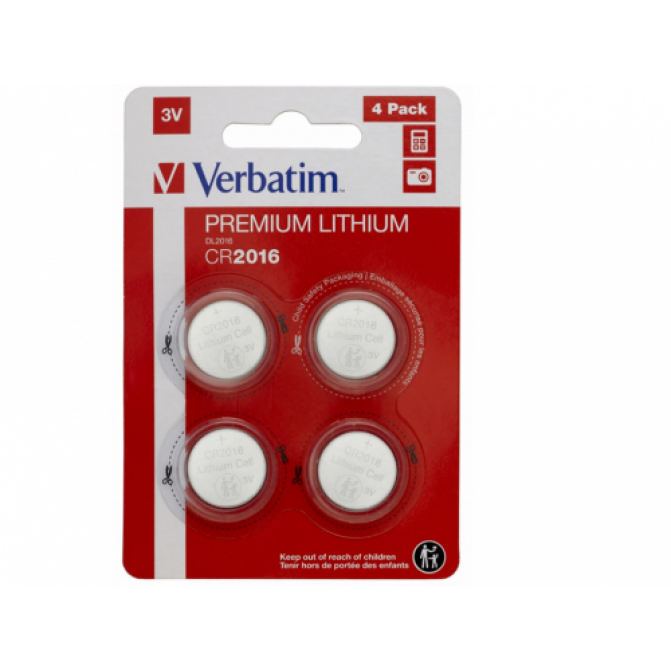 Baterii Verbatim CR2016 Lithium 3V 4pcs