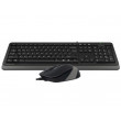Клавиатура + Мышь A4Tech F1010, Laser Engraving, Splash Proof, 1600 dpi, 4 buttons, Black/Grey, USB