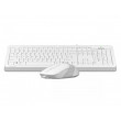 Клавиатура + Мышь A4Tech F1010, Laser Engraving, Splash Proof, 1600 dpi, 4 buttons, White/Grey, USB