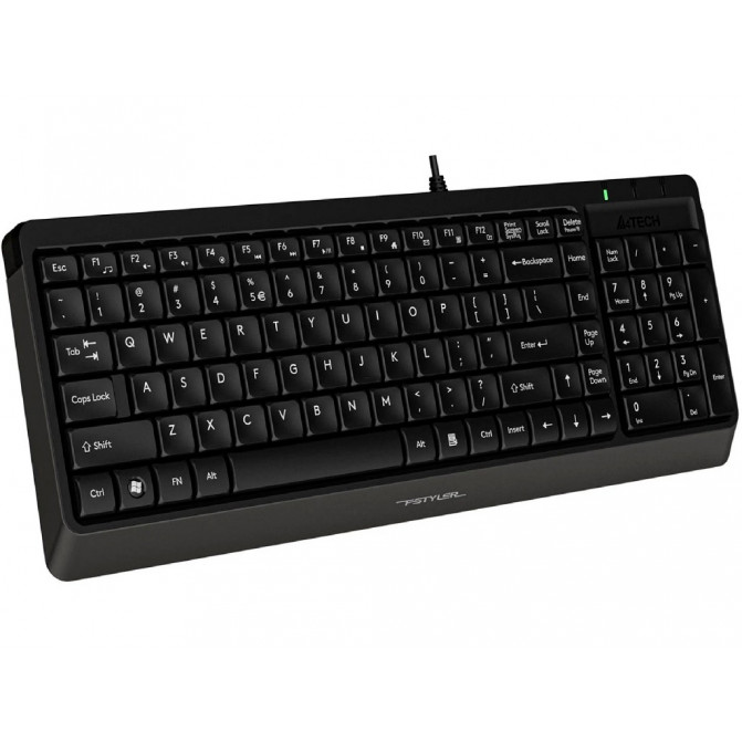 Клавиатура + Мышь A4Tech F1512, Laser Engraving, Splash Proof, 1200 dpi, 3 buttons, Black, USB
