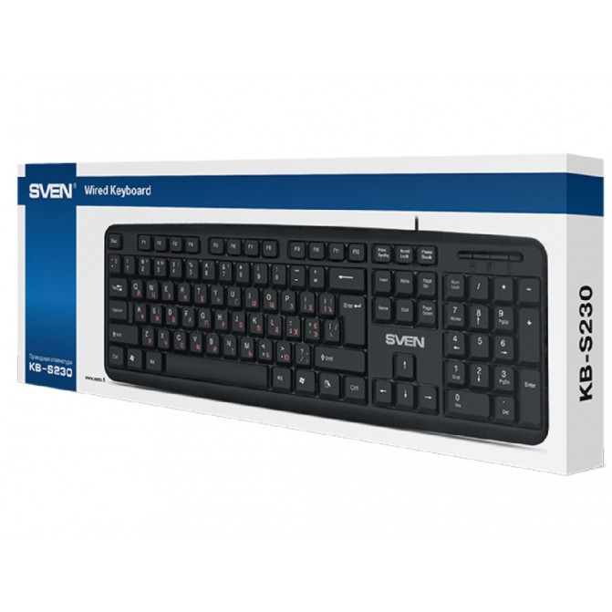 Tastatura SVEN KB-S230, Splash proof, Black, USB