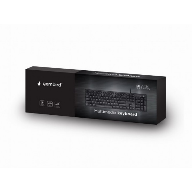 Клавиатура Gembird KB-MCH-03, Slimline, Silent, Fn key, chocolate type keys, Black, USB