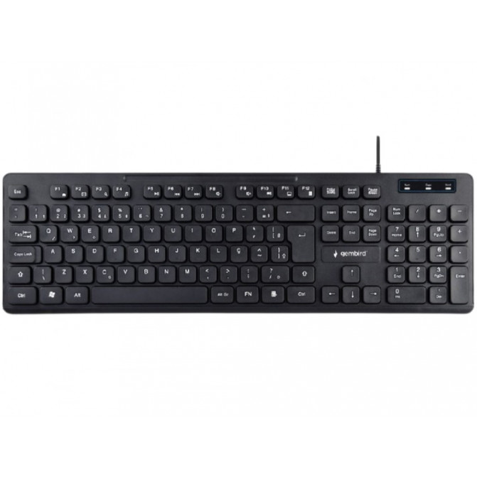 Клавиатура Gembird KB-MCH-04, Slimline, Silent, 12 FN keys, Chocolate type, Black, USB