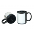 Cană pentru sublimare neagră cu dreptunghi alb cu fosfor 11oz LIXI 1363