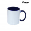Cană pentru sublimare albă cu interior și mâner albastru întunecat 11oz Mango 4001
