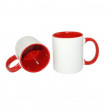 Cană albă  pentru sublimare, сu interior și mâner roșu 11oz Mango 4001