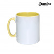 Cană albă  pentru sublimare сu interior și mâner galben 11oz Mango 4001