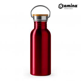 Bidon pentru sublimare BOINA  4039 din oțel inoxidabil 304 și bambus 650ml. rosu