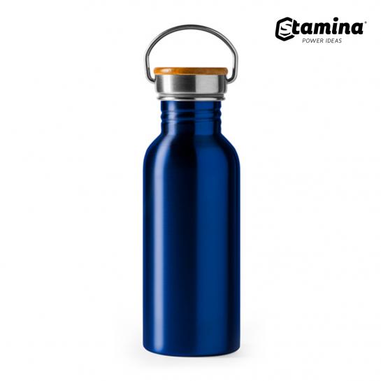 Bidon pentru sublimare BOINA  4039 din oțel inoxidabil 304 și bambus 650ml. albastru