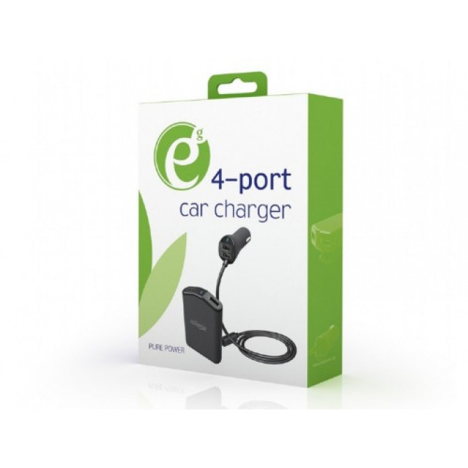 Incărcător de mașină EnerGenie EG-4U-CAR-01, 4x USB ports, Input 12/24V DC, Output: up to 2.4 A