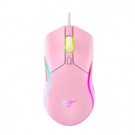 Mouse Gaming Havit MS1029, Cu fir, roz