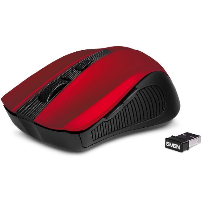 Mouse SVEN Wireless RX-350W, Fara fir, Rosu