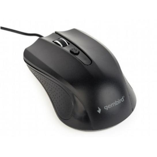 Mouse Gembird MUS-4B-01, Cu fir, Negru