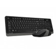 Клавиатура + Мышь Wireless A4Tech FG1010S, Fn Keys, Splash Proof, Silent Mouse, 1xAA/1xAA, Grey