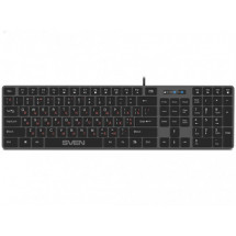 Клавиатура SVEN KB-E5000, Low-profile, Island-style, Fn Keys, Grey/Black, USB