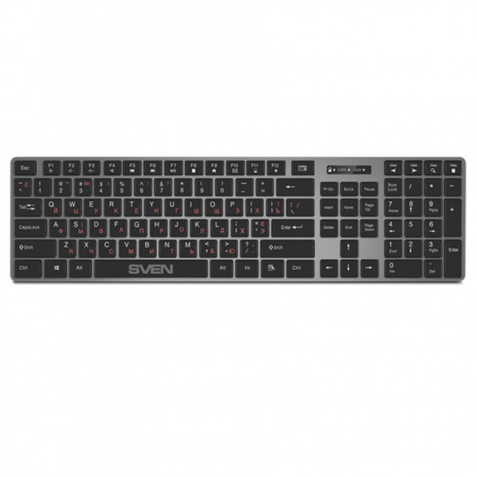 Tastatura + Mouse Wireless SVEN KB-C3000W, Silent, Low profile, 12 Fn keys, 2.4 GHz, 2xAAA/1xAA