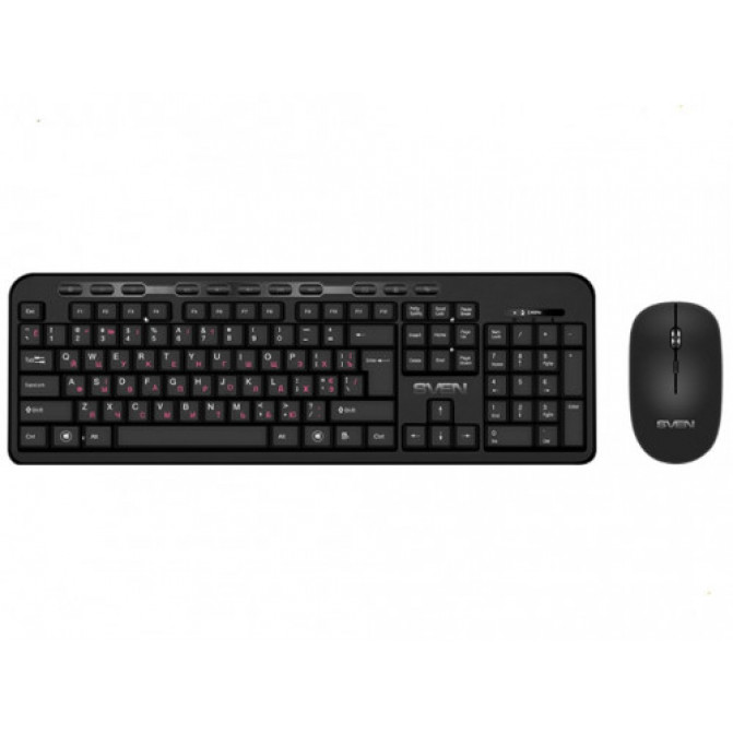 Tastatura + Mouse Wireless SVEN KB-C3200W, Multimedia, Splash proof, 1xAA/1xAA, Black