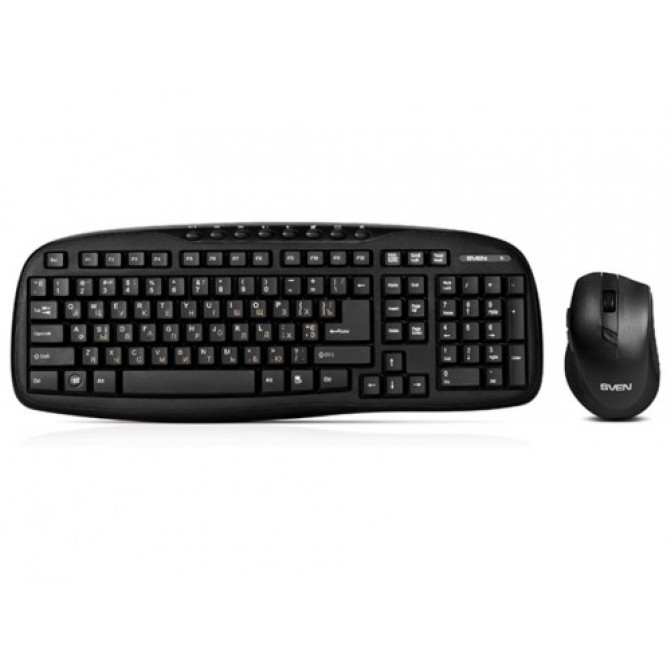 Tastatura + Mouse Wireless SVEN KB-C3600W, Multimedia,  Nano rec., 2.4GHz, 1xAA/2xAAA, Black