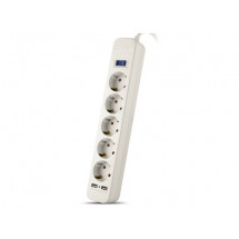 Filtru de rețea SVEN SF-05LU, 5 Sockets + 2 USB (2,4 A) , 1.8m, White, color box