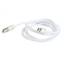 Кабель microUSB2.0 Cotton braided - 1.8m - Cablexpert CCB-mUSB2B-AMBM-6-S, Silver, Professional series, USB 2.0 A-plug to Micro B-plug, blister