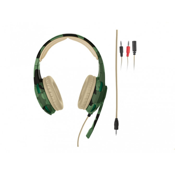 Căști Trust GXT 310C, de gaming cu microfon, Jungle Camo