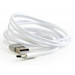 Кабель USB2.0/Type-C Premium cotton braided, Purple/White