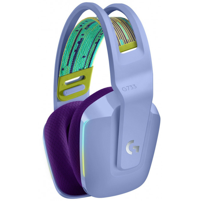 Căști de gaming, fără fir  cu microfon Logitech G733 LIGHTSPEED, Lilac