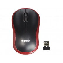 Мышь Logitech Wireless M185 Red, Optical Mouse for Notebooks, Nano receiver, Red/Black,  Retail