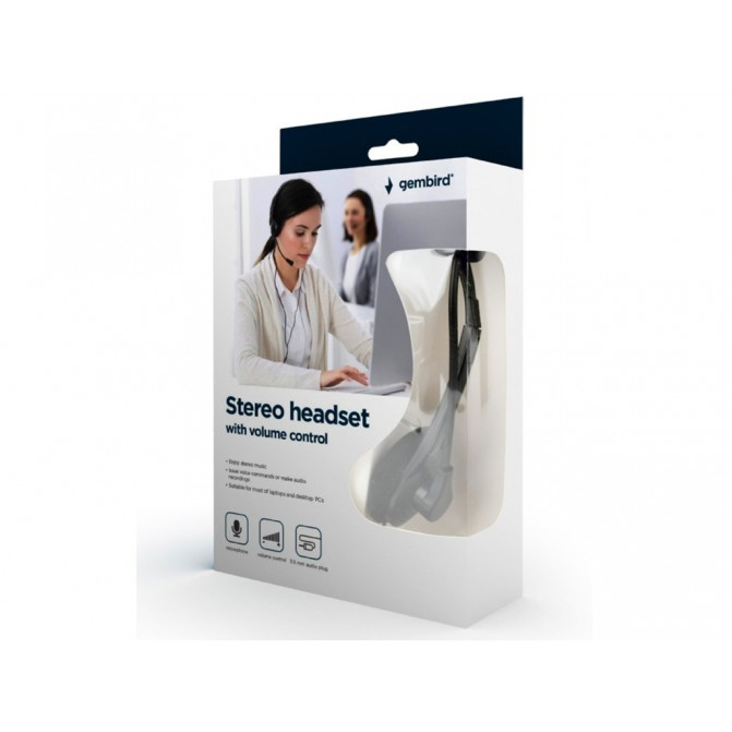 Căști Gembird MHS-123, cu microfon și control de volum, Black
