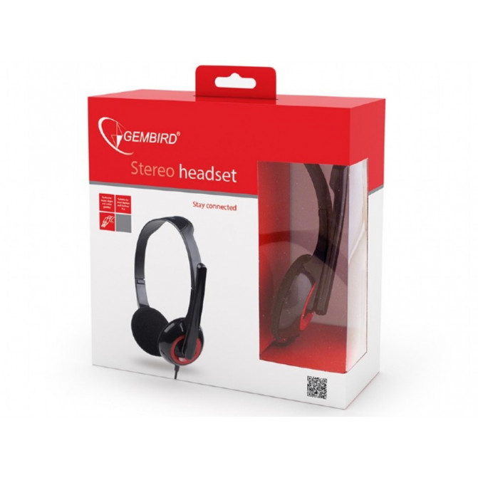 Căști Gembird MHS-002 cu microfon și control de volum, StereoBlack