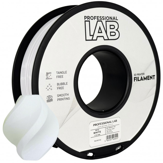 Нить для 3D-принтера ProfLab FG-P27-E1, PETG, White, 1.75 мм, 1кг
