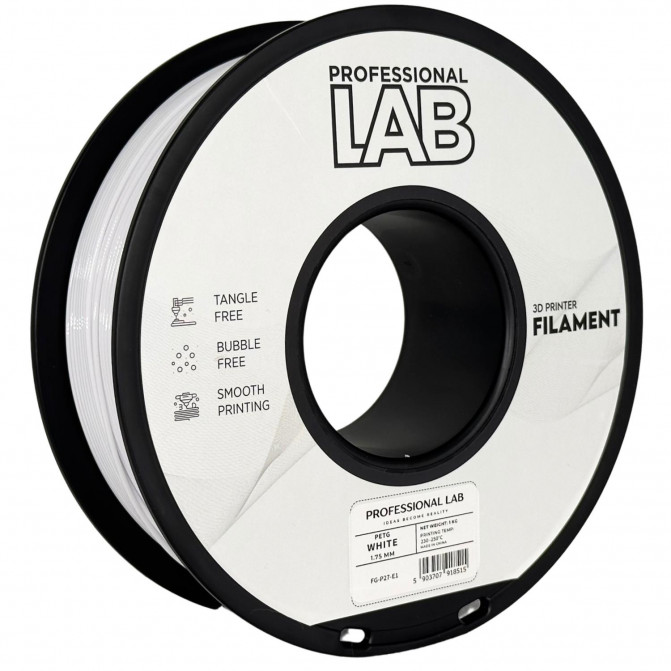 Нить для 3D-принтера ProfLab FG-P27-E1, PETG, White, 1.75 мм, 1кг