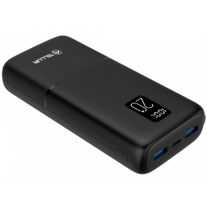Powerrbank 20000mAh - Tellur Boost Pro PD202 2xQC3.0 22.5W + PD 20W, LCD display, negru TLL158351