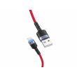 Cablu USB - Lightning, cu LED, Nylon, 3A, 1.2m, Tellur Red  TLL155354