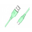 Cablu din silicon Tellur USB to Type-C, 3A, 1m, green