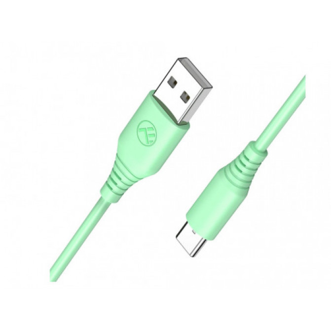 Cablu din silicon Tellur USB to Type-C, 3A, 1m, green