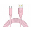 Кабель силиконовый Tellur USB to Type-C, 3A, 1m, pink