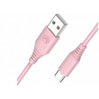Кабель силиконовый Tellur USB to Type-C, 3A, 1m, pink
