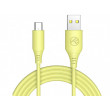 Кабель силиконовый Tellur USB to Type-C, 3A, 1m, yellow