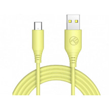 Cablu din silicon Tellur USB to Type-C, 3A, 1m, yellow