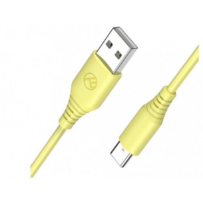 Кабель силиконовый Tellur USB to Type-C, 3A, 1m, yellow
